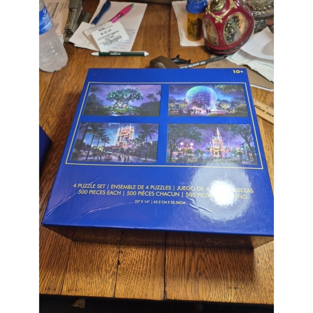 DISNEY WORLD 50 ANNIVERSARY PUZZLE 4 PARKS SET 50TH MAGIC KINGDOM Read